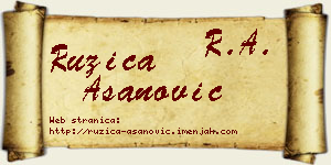 Ružica Asanović vizit kartica